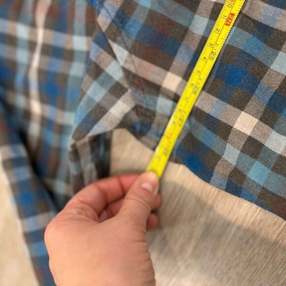 Viyella Check Regular Fit Men Blue Gray Flanel Wool Cotton Shirt sz XXl - Picture 5 of 9